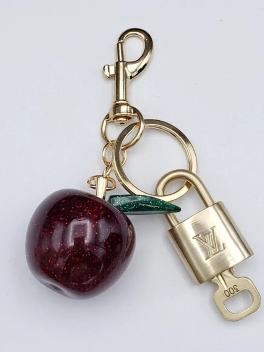 Louis Vuitton Gold Padlock 🔑 Authentic LV Unbranded Apple Keychain Bag Charm
